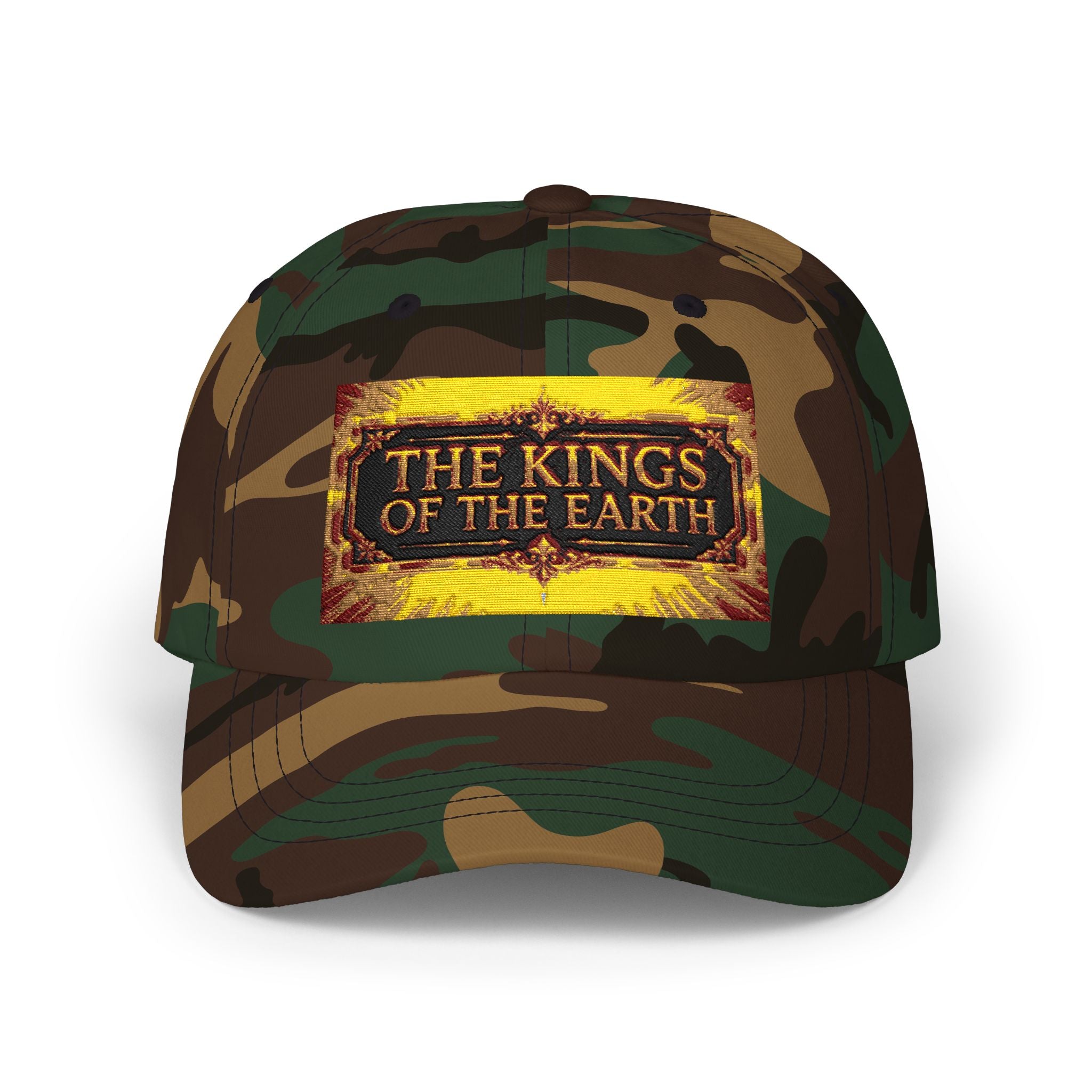 Classic Dad Cap - "The Kings of the Earth" Vintage Gold Patch Baseball Hat