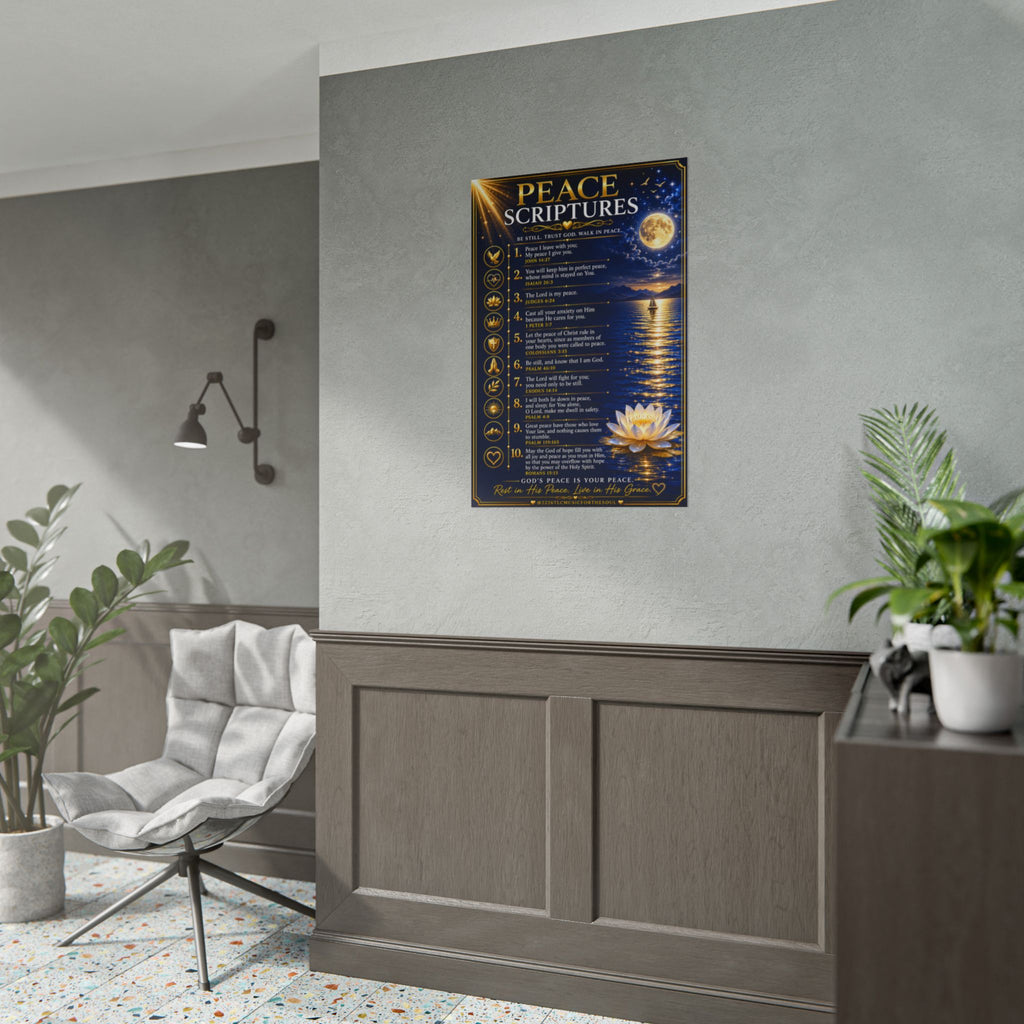 Rolled Poster — Peace Scriptures Wall Art | Inspirational Christian Scripture Poster