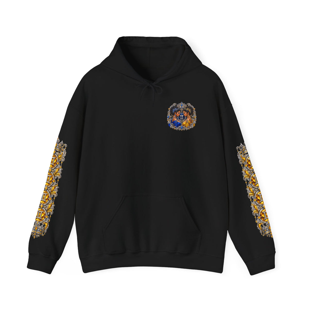 Gemini Zodiac Hoodie — Ornate Twin Constellation Sweatshirt