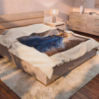 Angel Wings Velveteen Plush Blanket — Blue Guardian Angel Throw