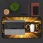Desk Mat — "It Is Done" Gold Radiant Motivational Desk Mat