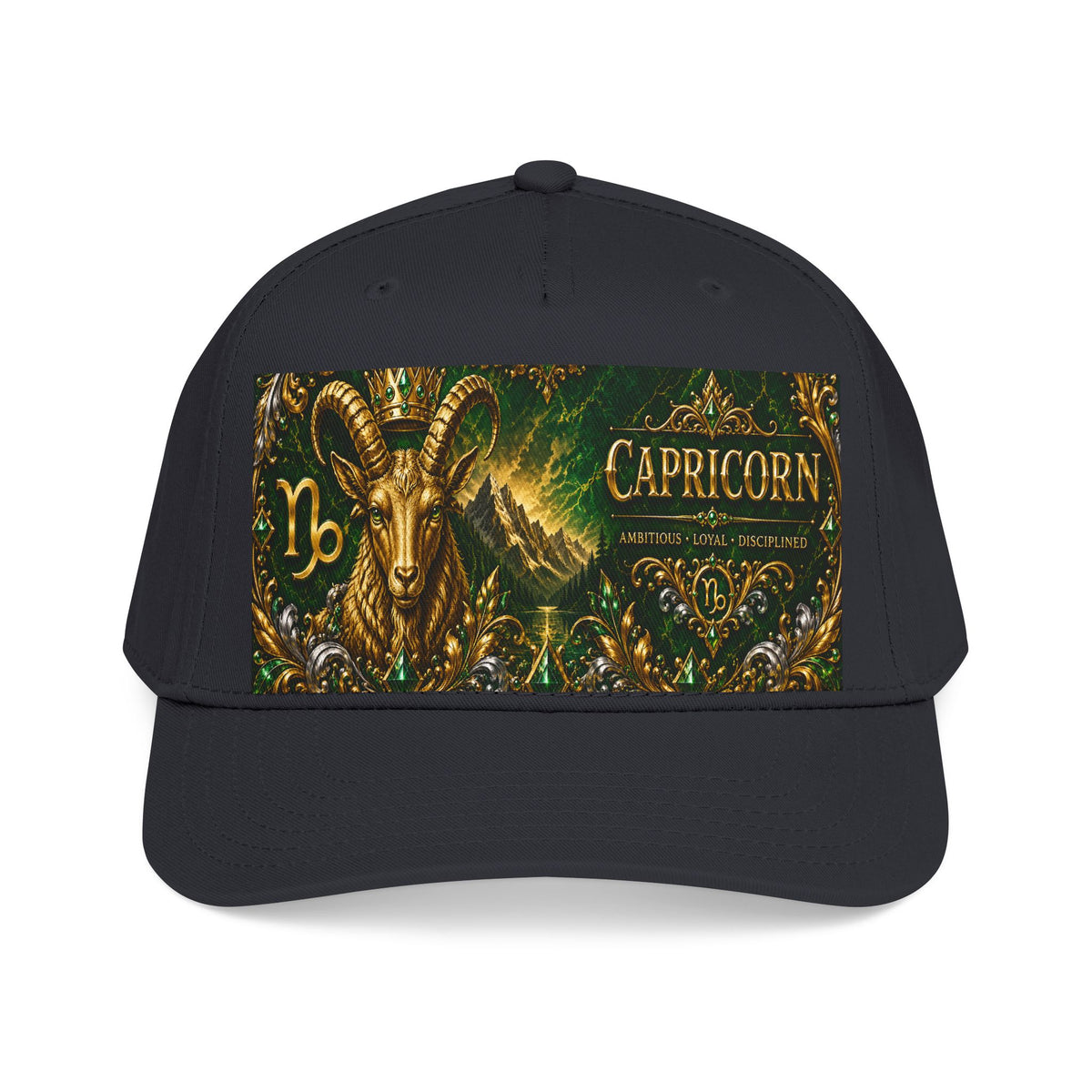 Capricorn Zodiac Baseball Cap — Gold Goat Astrology Hat