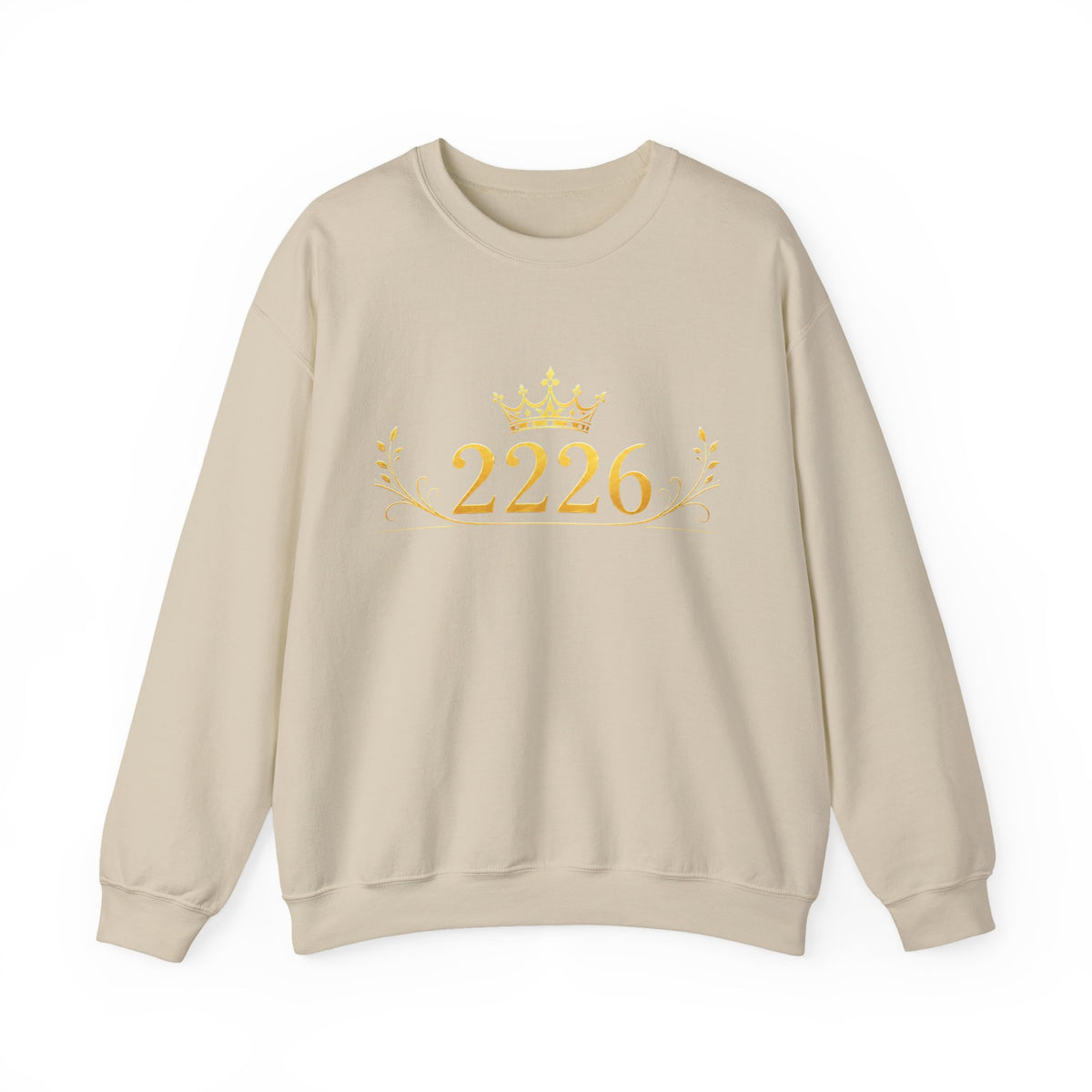 2226 Crown Crewneck Sweatshirt — Gold Regal Number Design