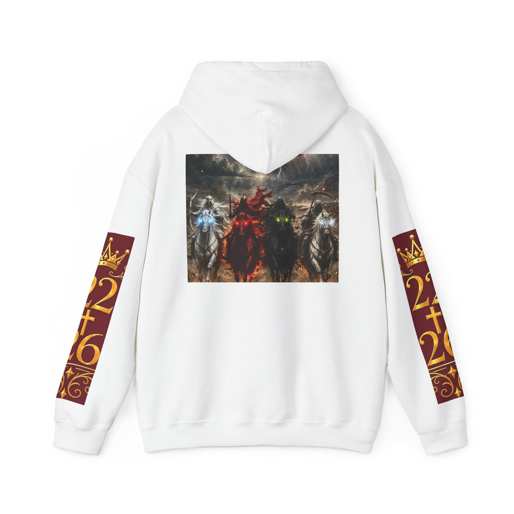 Revelation 6 Four Horsemen Hoodie — Biblical Apocalyptic Graphic Sweatshirt