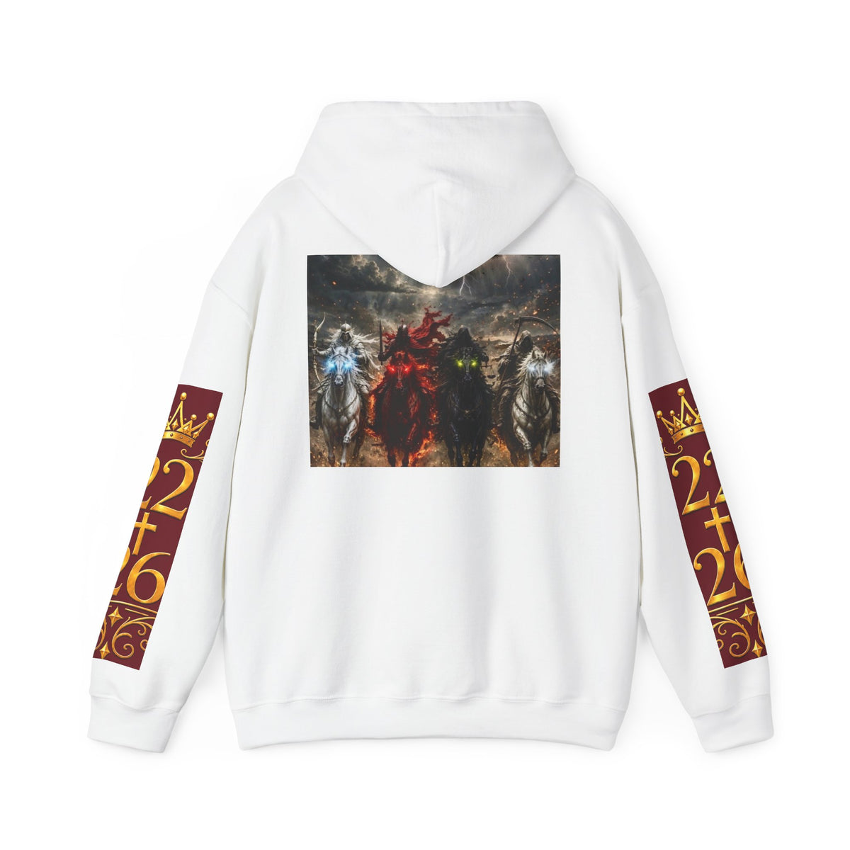 Revelation 6 Four Horsemen Hoodie — Biblical Apocalyptic Graphic Sweatshirt