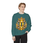 Gemini Zodiac Sweatshirt — Ornate Gold & Blue Gemini Crest