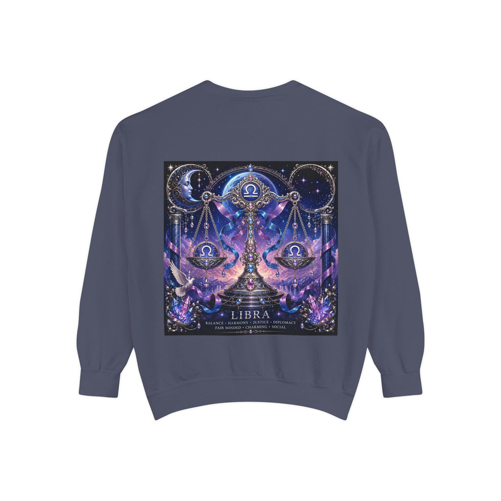 Libra Zodiac Sweatshirt — Scales Astrology Graphic Crewneck