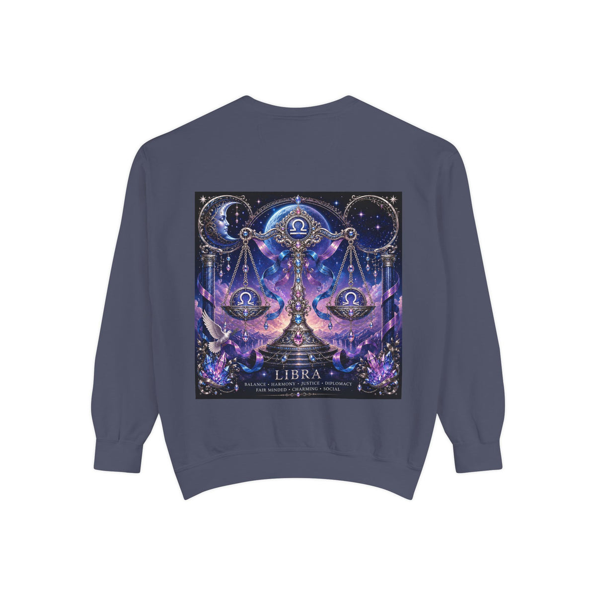 Libra Zodiac Sweatshirt — Scales Astrology Graphic Crewneck