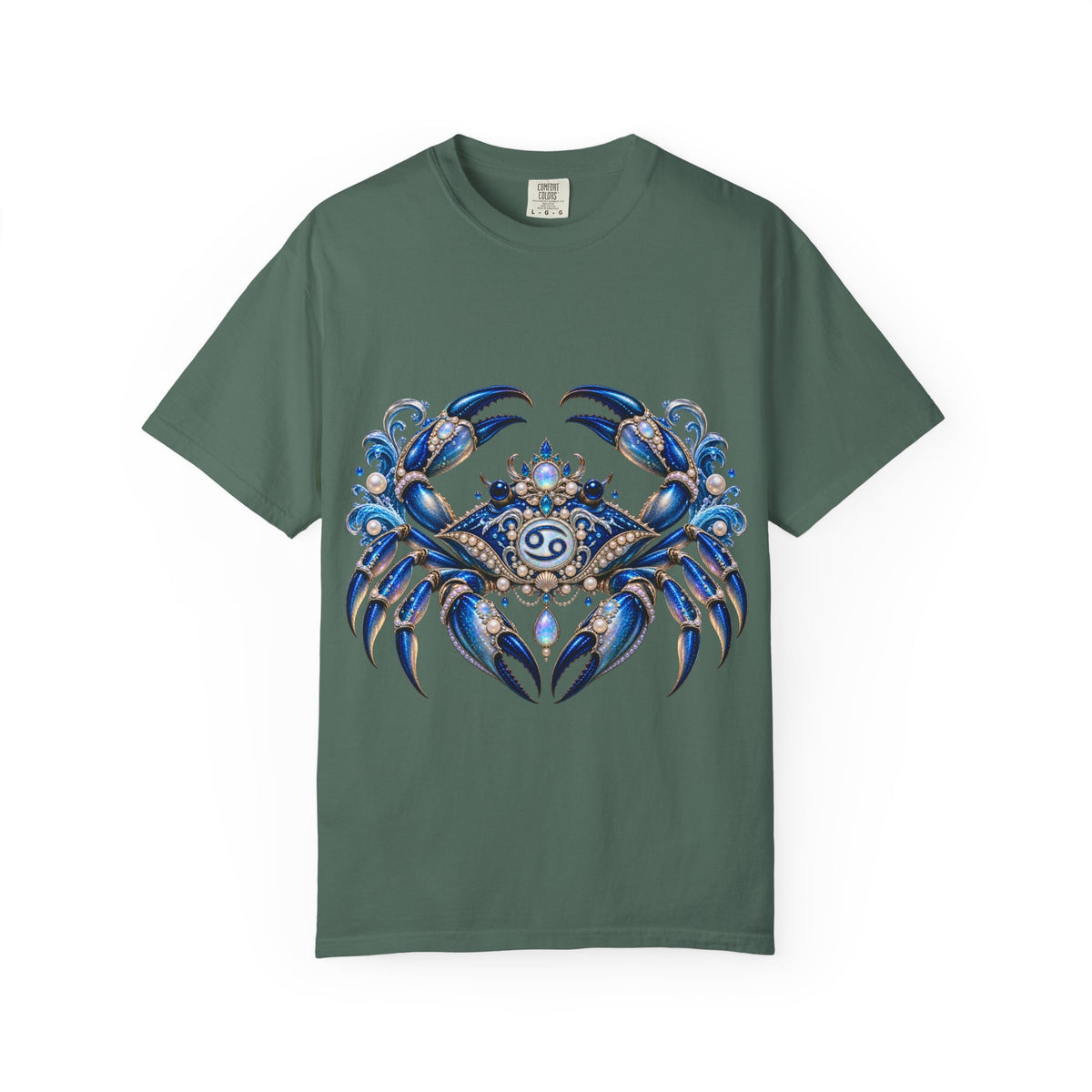 Cancer Zodiac T-Shirt — Blue Crab Astrology Tee (Intuitive, Loyal, Nurturing)