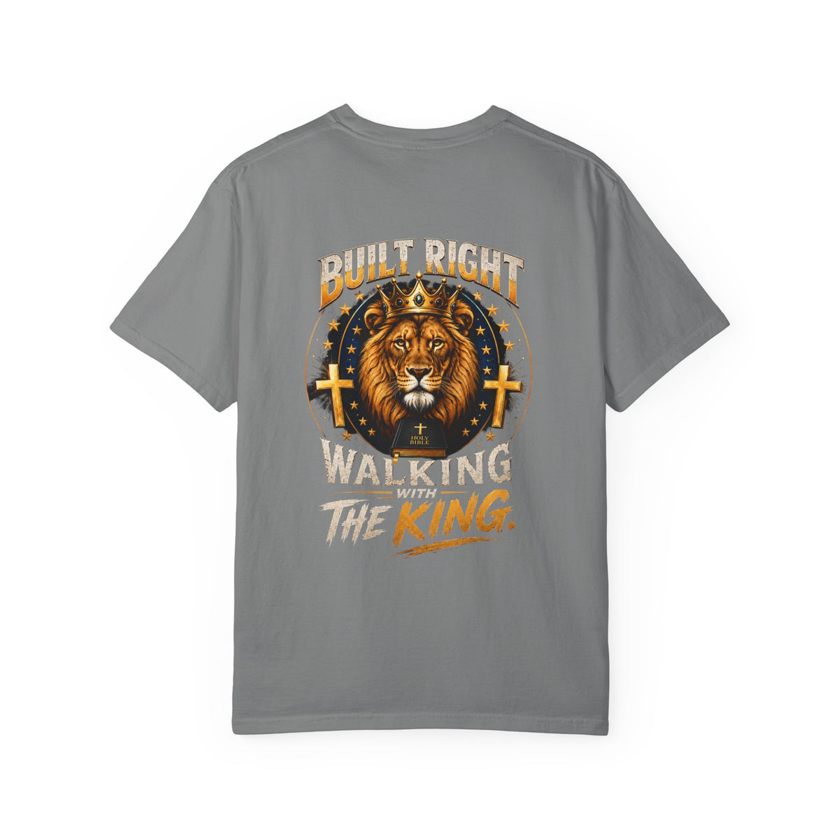 Lion 'Built Right, Walking the King' Graphic T‑Shirt