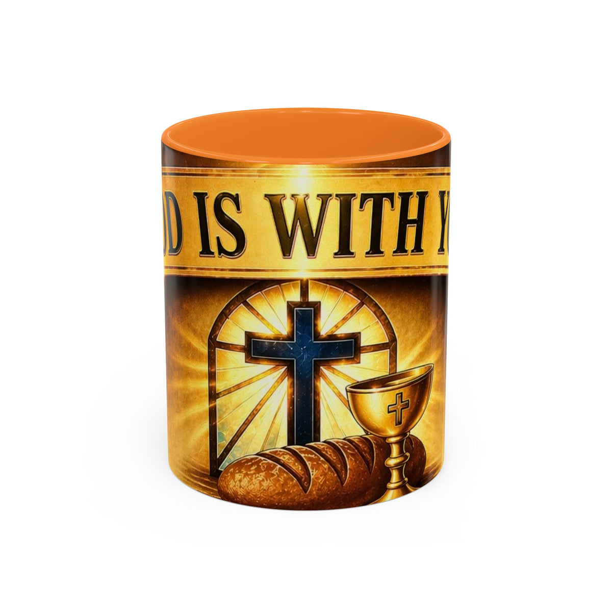 Inspirational Communion Mug — "God Is With You" Christian Coffee Cup