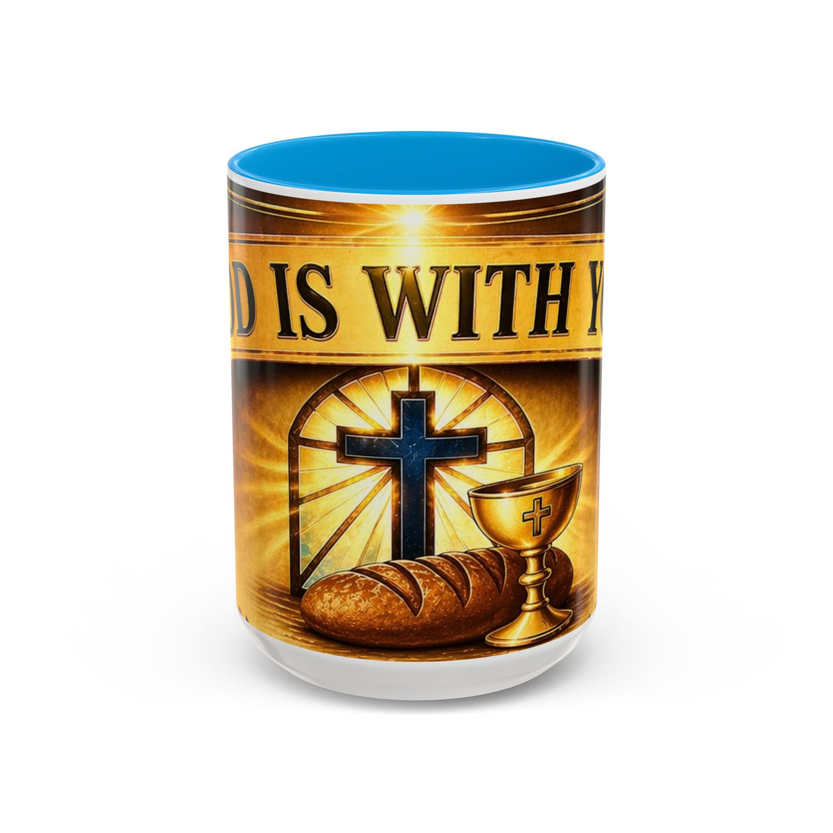 Inspirational Communion Mug — "God Is With You" Christian Coffee Cup