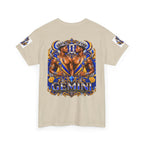 Gemini Zodiac Tee — Bold Royal Twin Astrology T‑Shirt