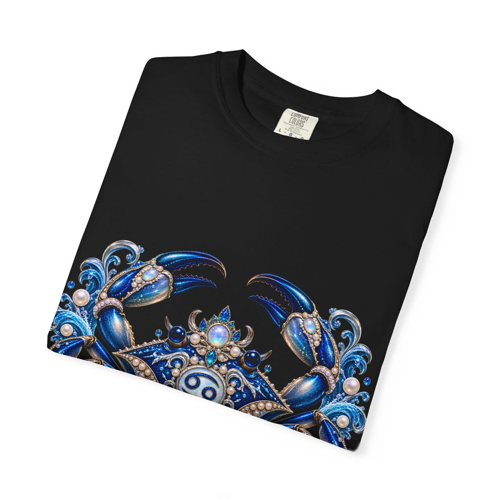Cancer Zodiac T-Shirt — Blue Crab Astrology Tee (Intuitive, Loyal, Nurturing)