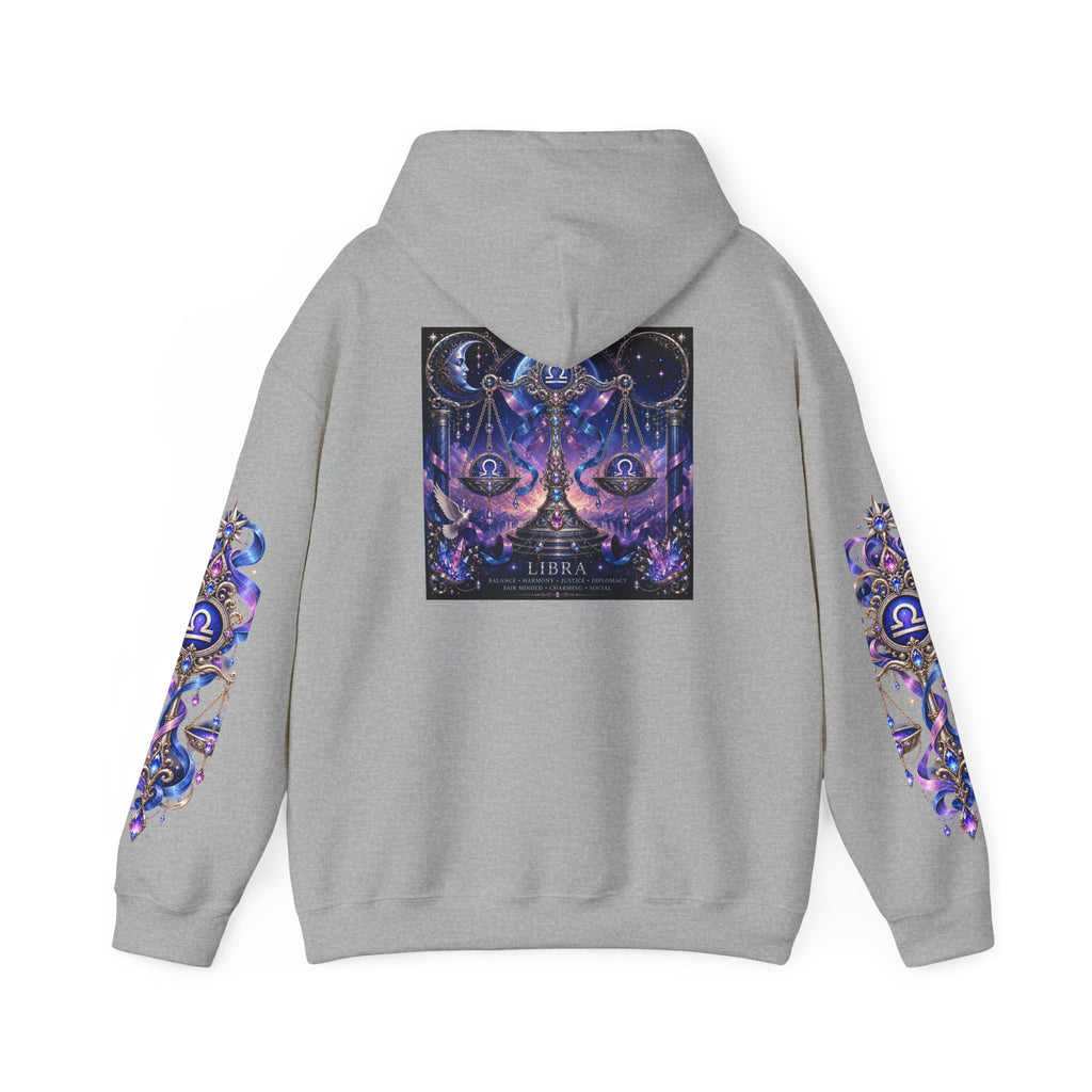 Libra Zodiac Hoodie — Celestial Scales Astrology Graphic Pullover