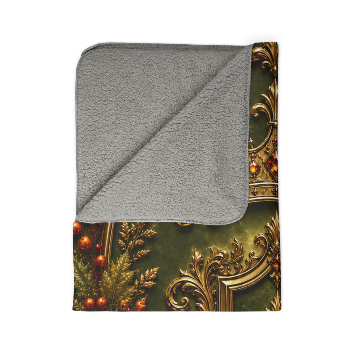 Regal Autumn Crest Sherpa Blanket