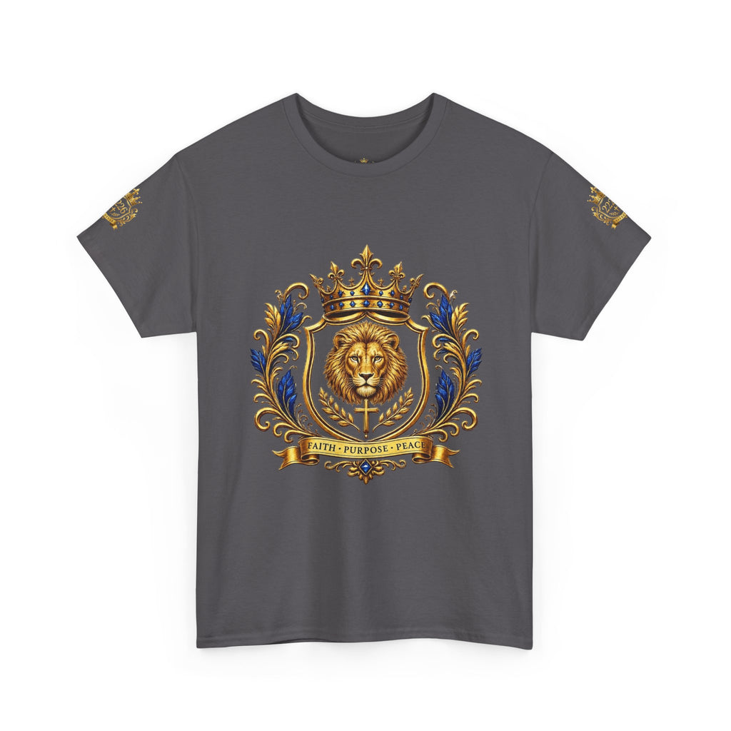 Kingdom Living Lion Tee — Regal Crowned Lion Graphic T-Shirt (Matthew 6:33)