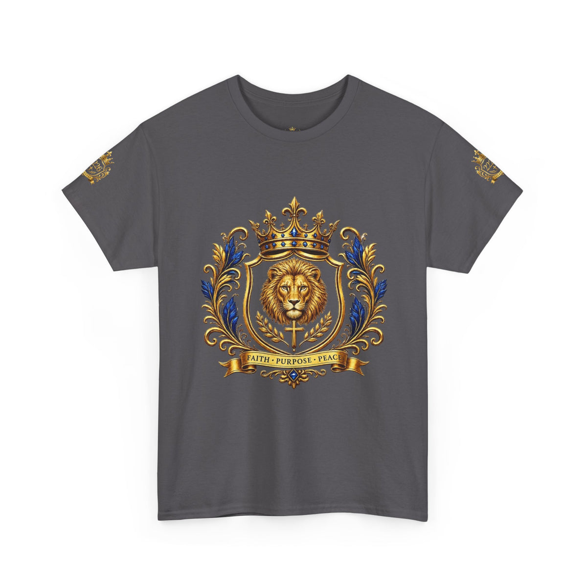Kingdom Living Lion Tee — Regal Crowned Lion Graphic T-Shirt (Matthew 6:33)