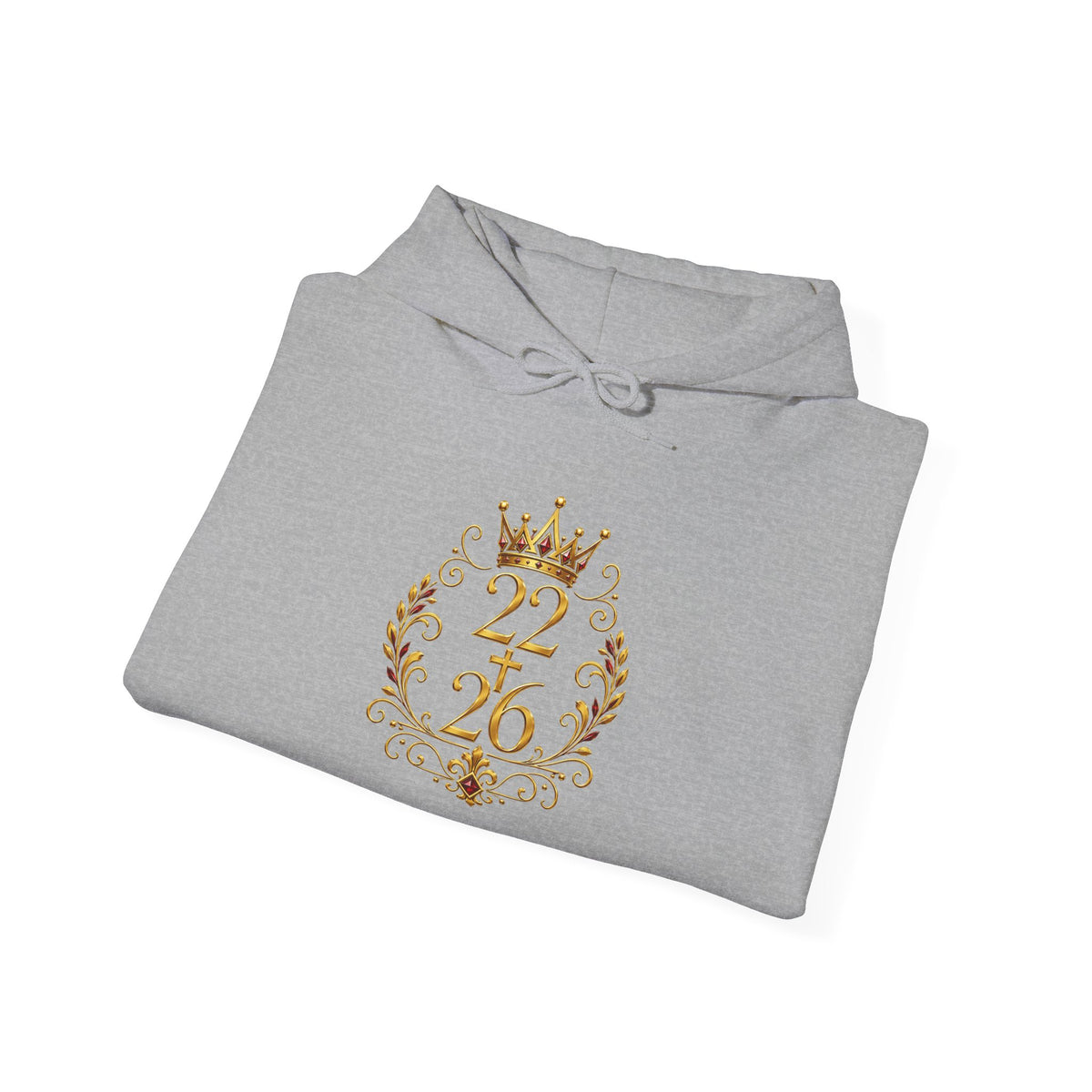Lion Crest Hoodie – "22:26" Bible Verse Religious Pullover