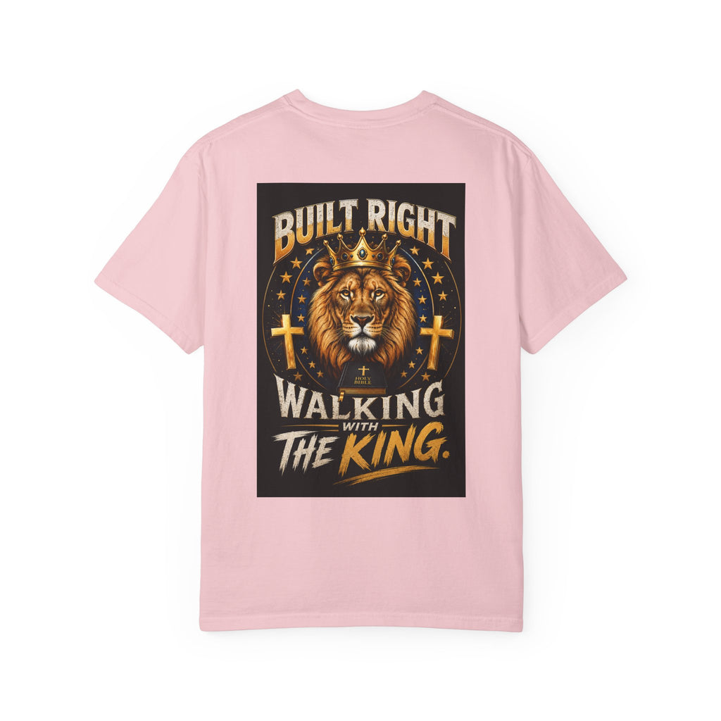 Walking with the King T-Shirt — Built Right Lion Christian Faith Tee