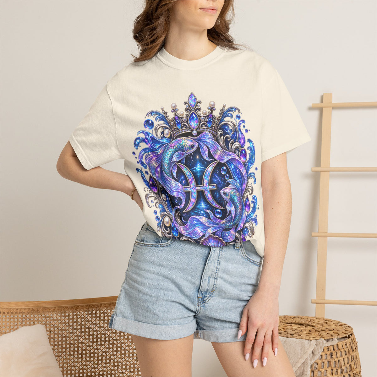 Pisces Zodiac T-Shirt — Mystical Ocean Shark Astrological Tee