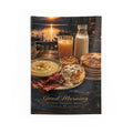 Good Morning Breakfast Tapestry — Rustic Lakeside Farmhouse Wall Decor