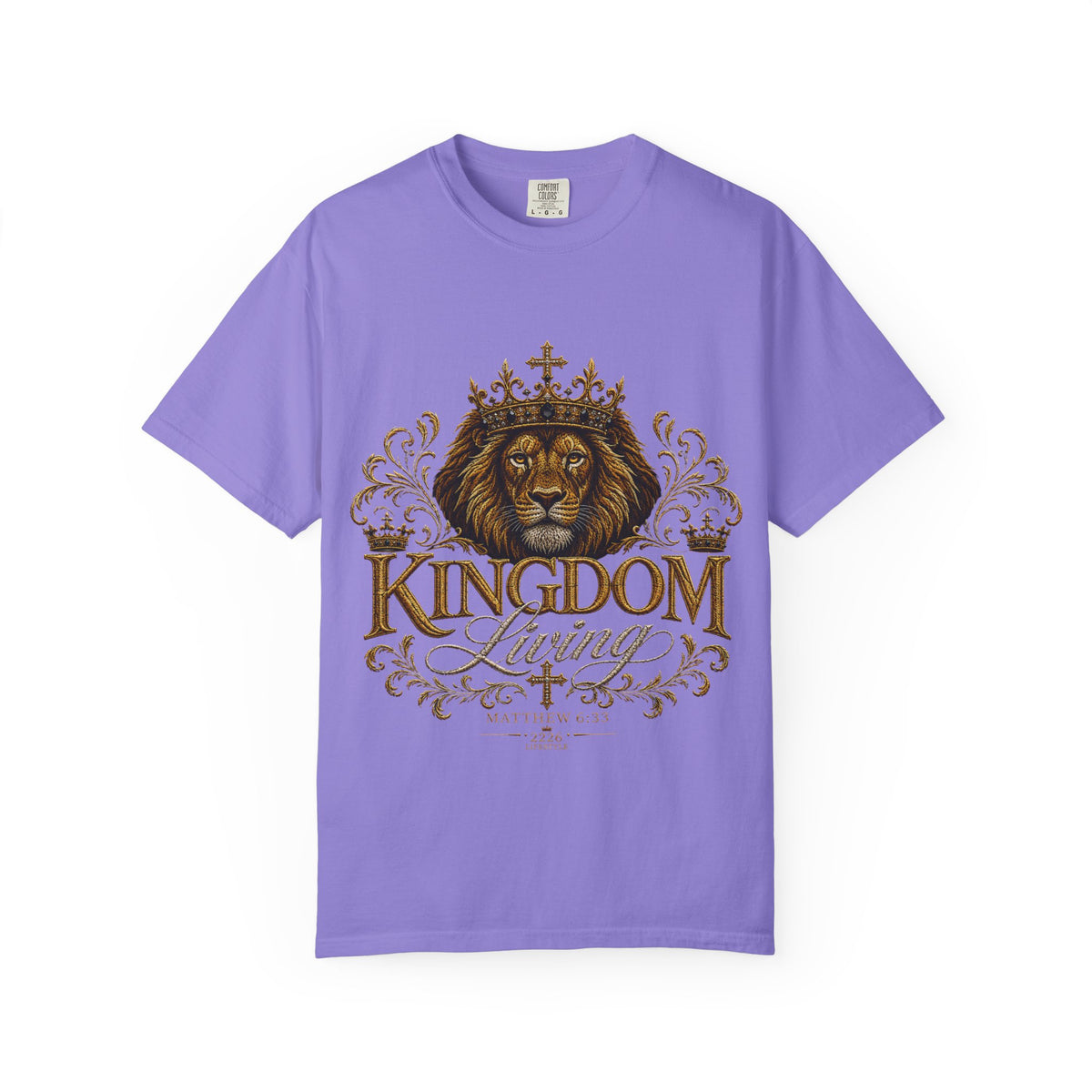 Kingdom Living Lion T-Shirt — Inspirational Christian Cross Floral Tee