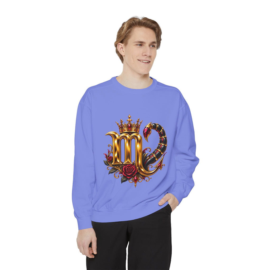 Scorpio Zodiac Sweatshirt — Regal Gold Scorpion Astrological Crewneck