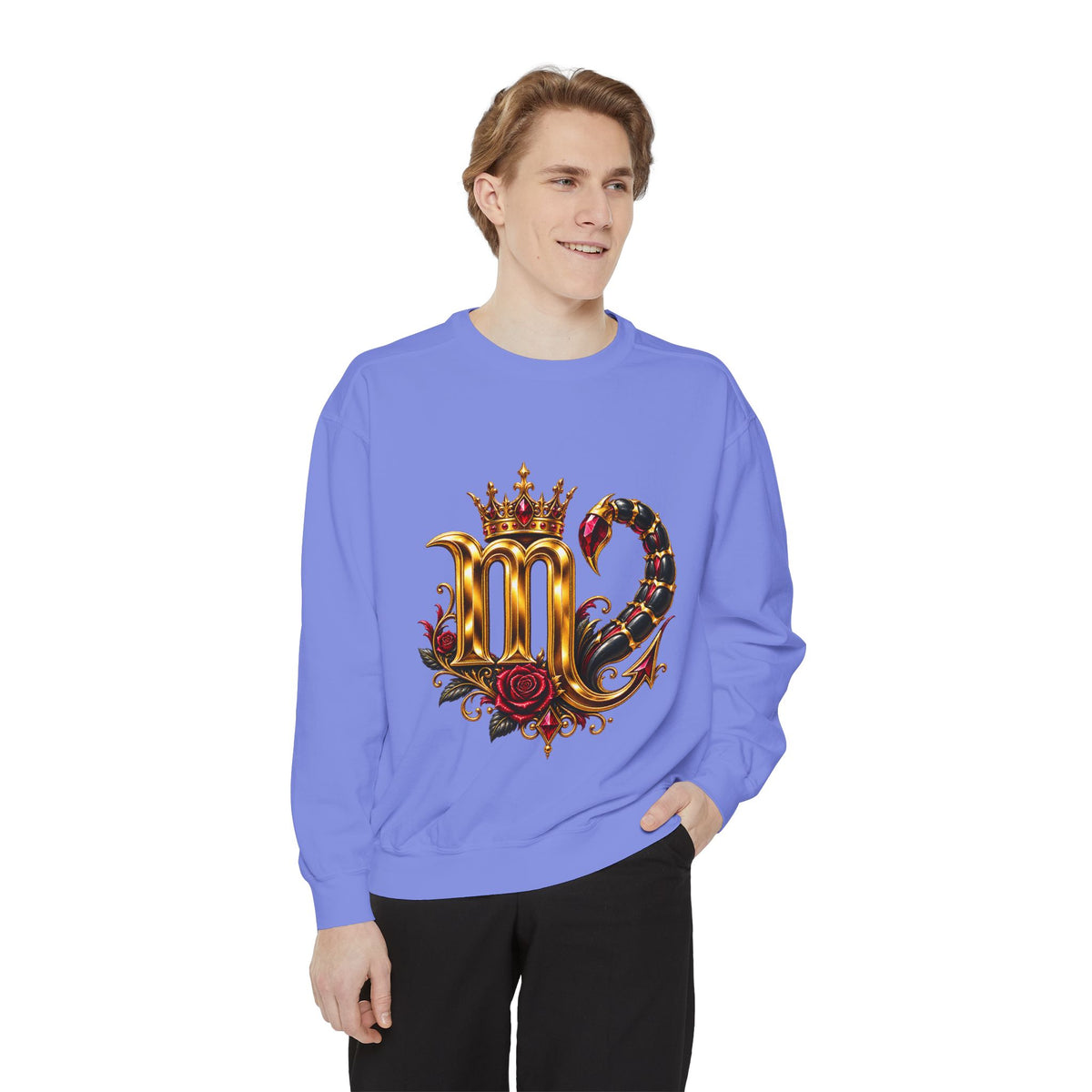 Scorpio Zodiac Sweatshirt — Regal Gold Scorpion Astrological Crewneck