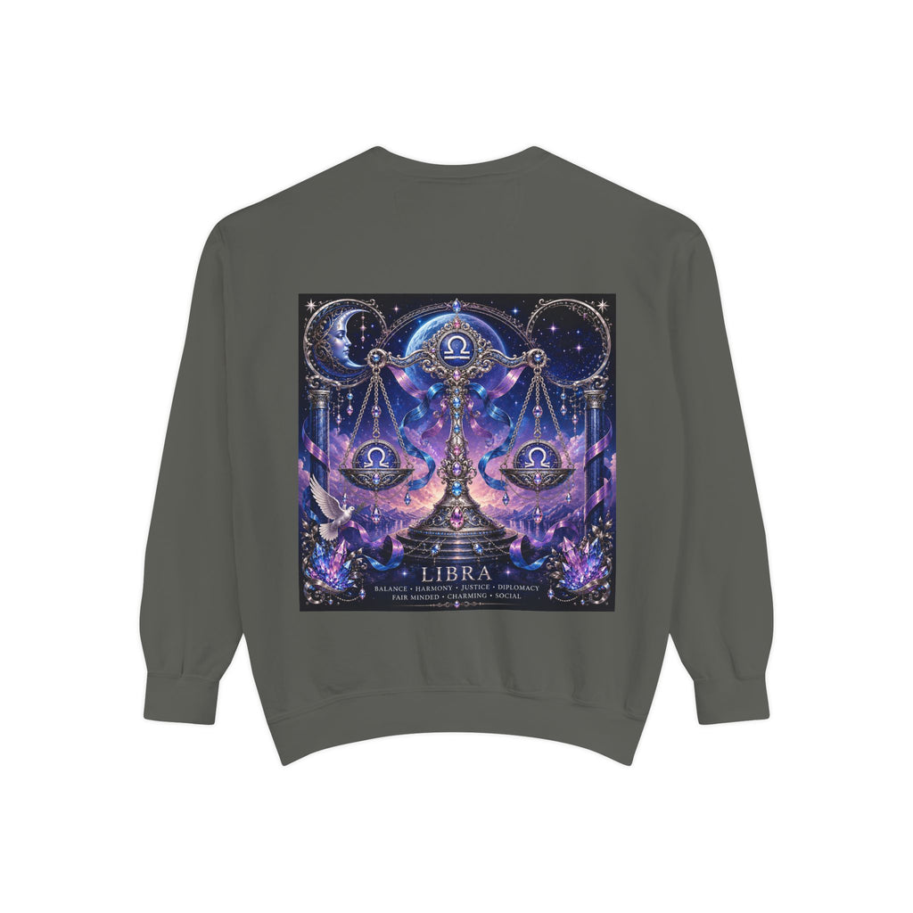 Libra Zodiac Sweatshirt — Scales Astrology Graphic Crewneck