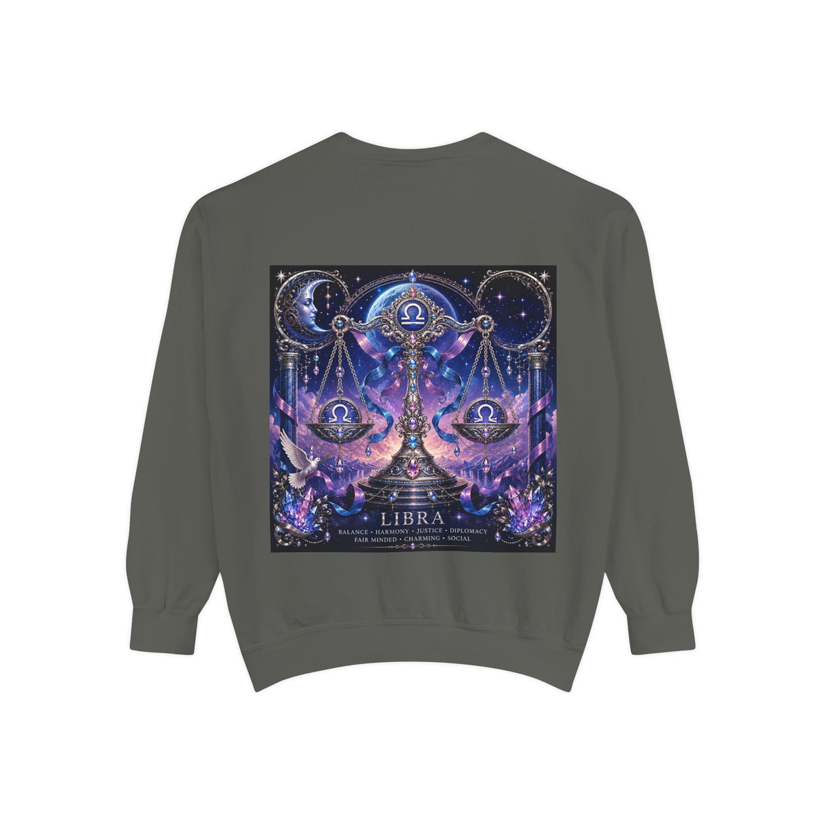 Libra Zodiac Sweatshirt — Scales Astrology Graphic Crewneck