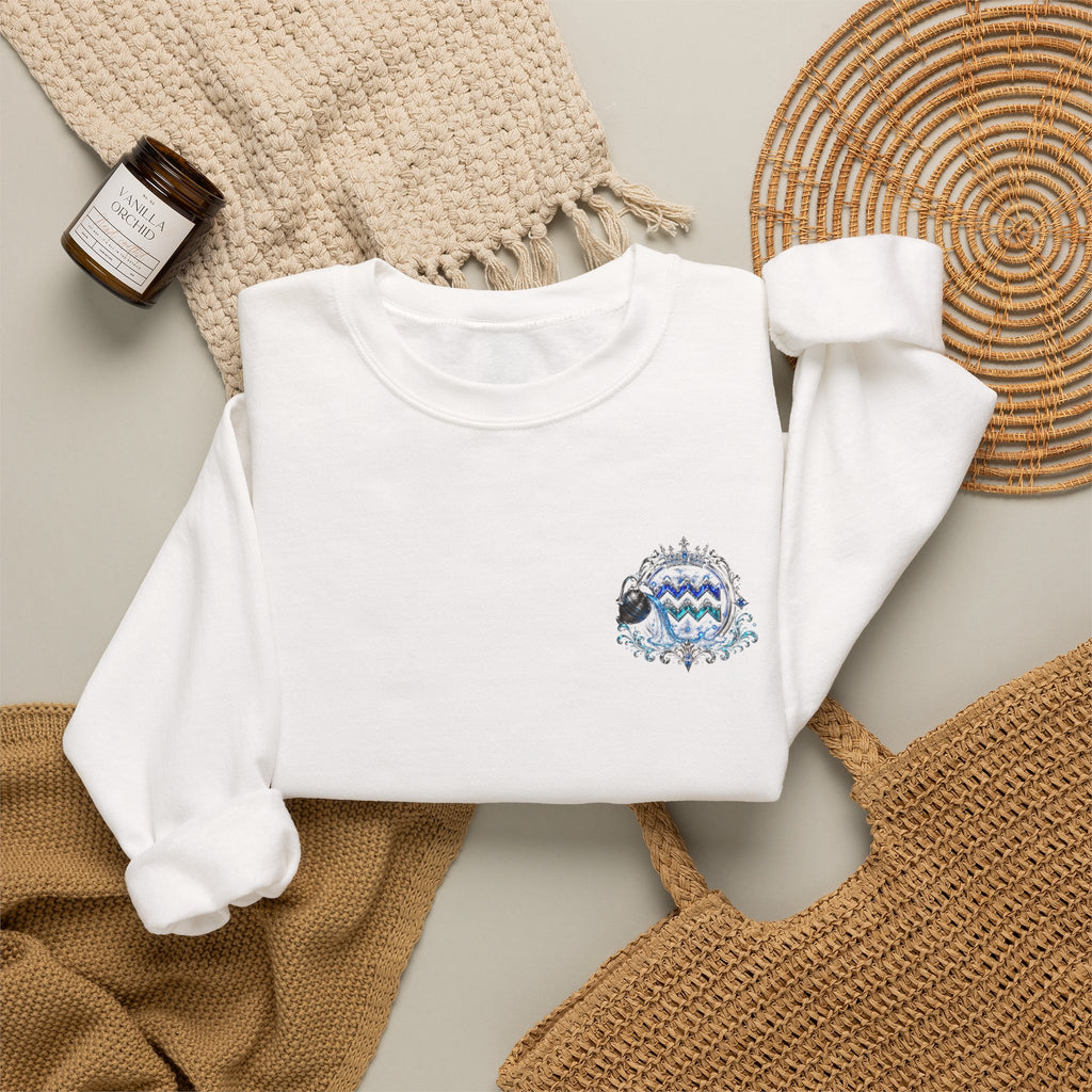 Aquarius Zodiac Sweatshirt — Astrology Water-Bearer Crewneck