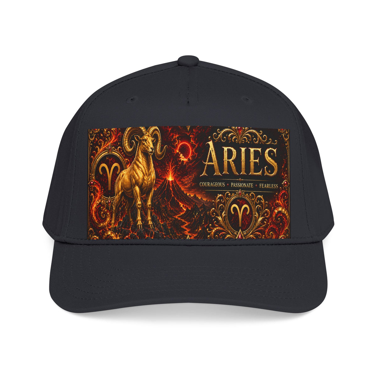 Aries Zodiac Baseball Cap — Ram Astrology Hat with 'Aries' Text