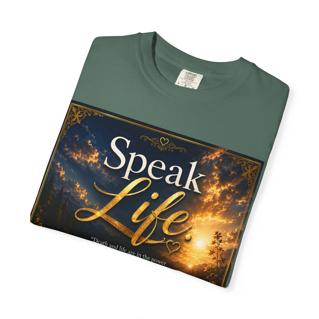 Christian Inspirational T-Shirt — "Speak Life" & "Still on the Throne" Faith Graphic Tee