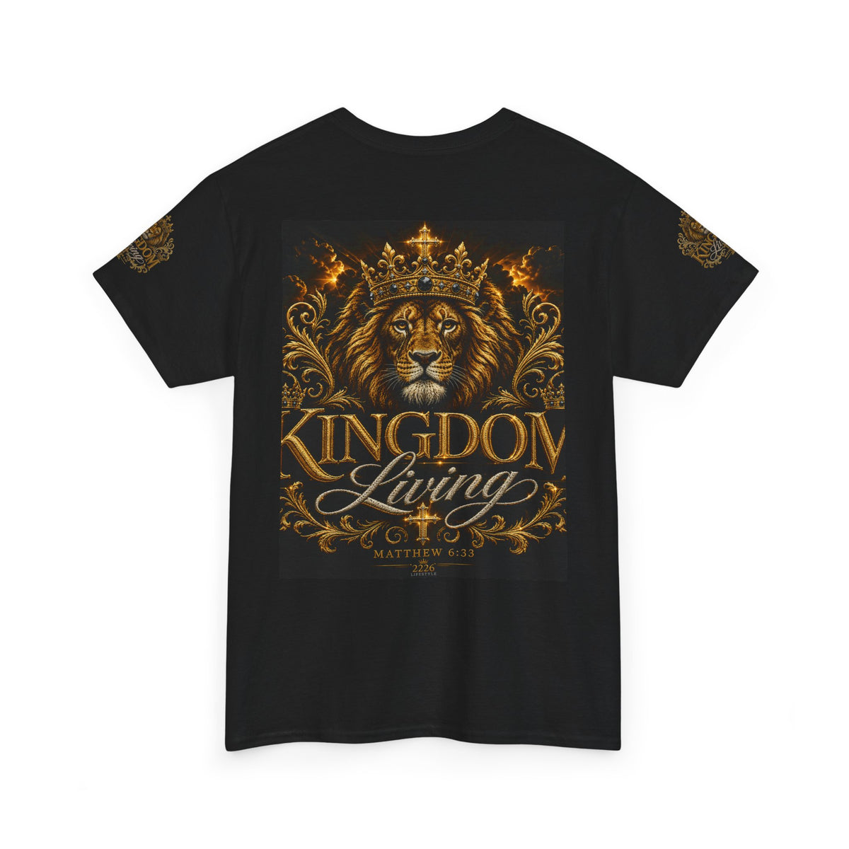 Kingdom Living Lion Graphic Tee — Regal Christian Faith T-Shirt