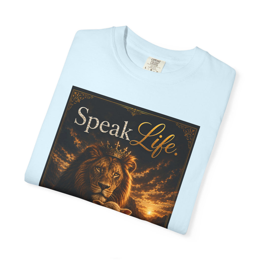 Kingdom Living Lion T-Shirt — "Speak Life" Christian Faith Graphic Tee