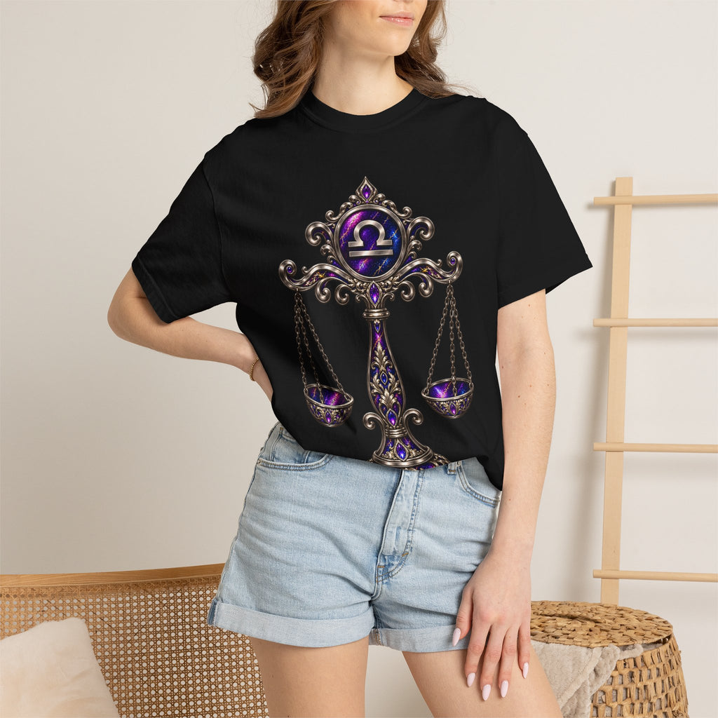 Libra Zodiac Scales T-Shirt — Astrological Balance Graphic Tee