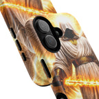Angel Warrior Phone Case — Golden Archangel with Flaming Sword Tough Magnetic Cover