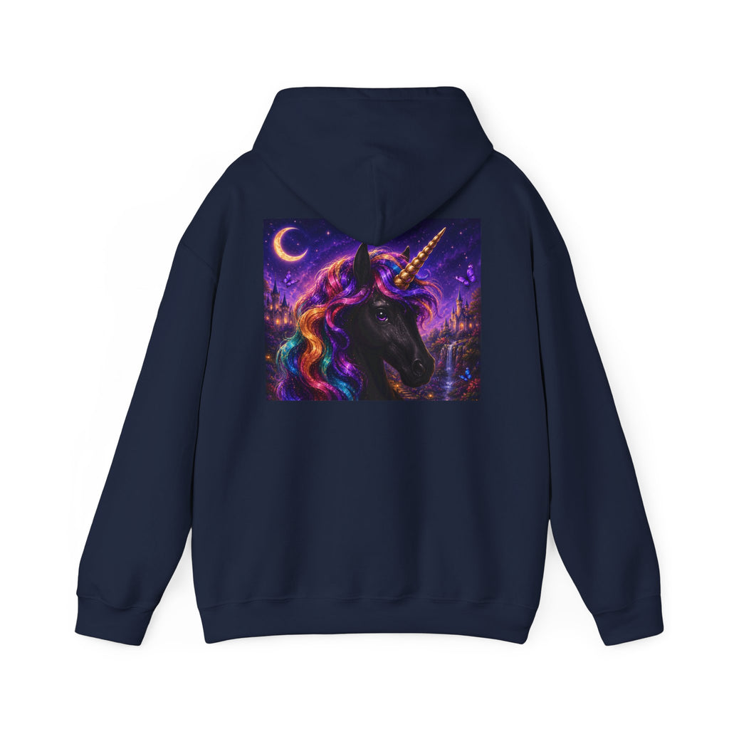 Unicorn Hoodie – Cosmic Rainbow Black Unicorn Pullover