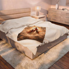 Jesus Ascension Velveteen Plush Blanket — Faith-Inspired Religious Throw for Easter & Comfort