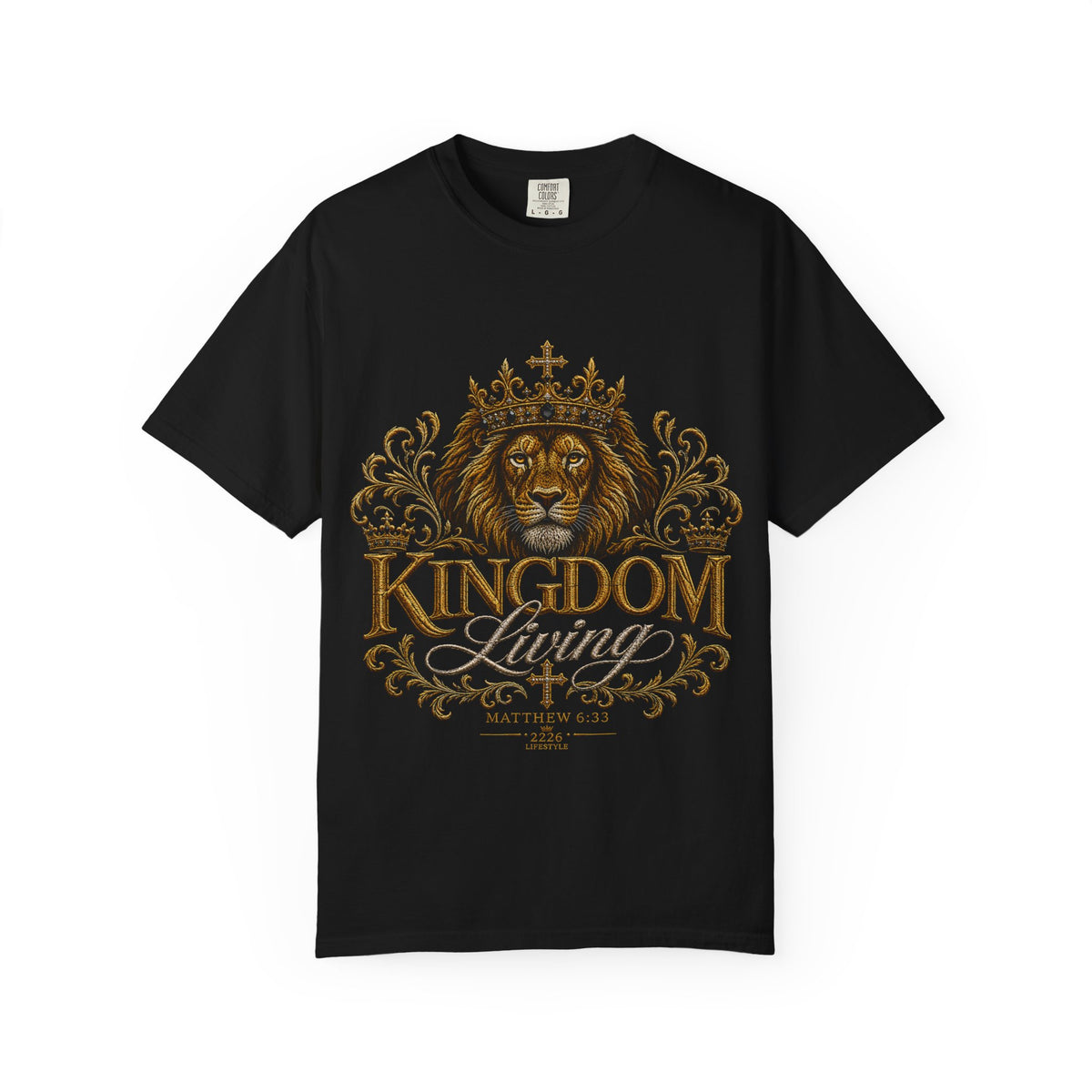 Kingdom Living Lion T-Shirt — Inspirational Christian Cross Floral Tee