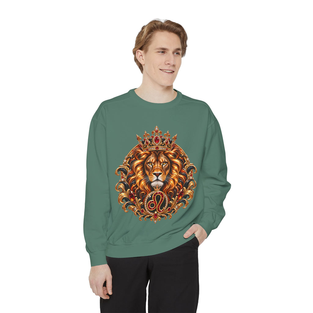 Leo Zodiac Lion Sweatshirt — Regal Astrology Graphic Crewneck