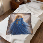 Angel Wings Velveteen Plush Blanket — Blue Guardian Angel Throw