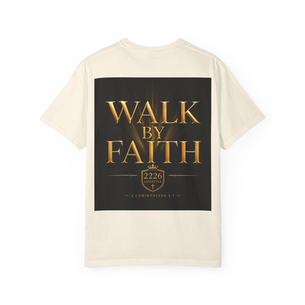 Not By Sight / Walk By Faith T‑Shirt — Christian Faith Graphic Tee