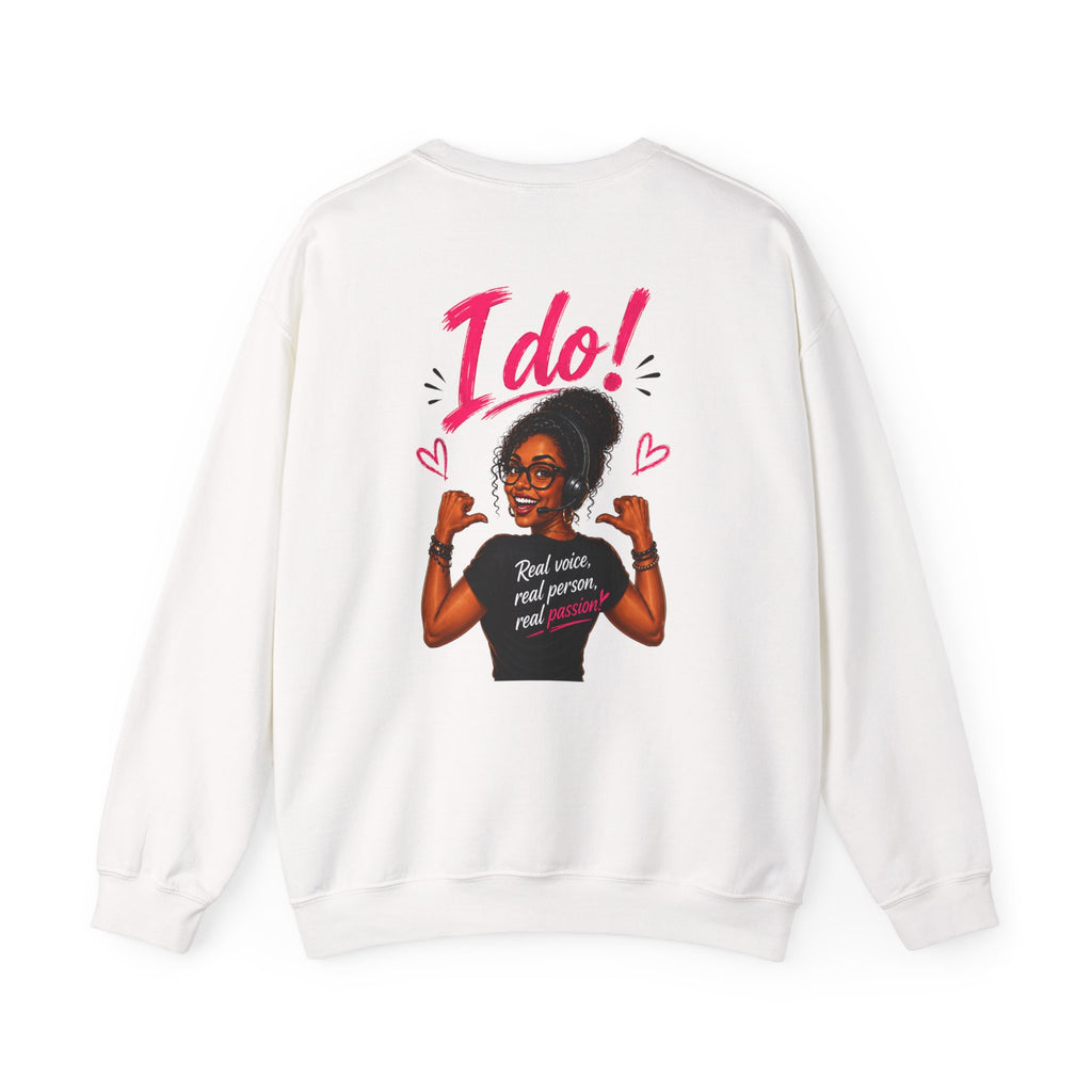 Crewneck Sweatshirt — “Bots Don’t Holler / I Do!” Voter Empowerment Graphic