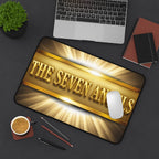 The Seven Angels Gold Logo Desk Mat — Spiritual Inspirational Mouse Pad