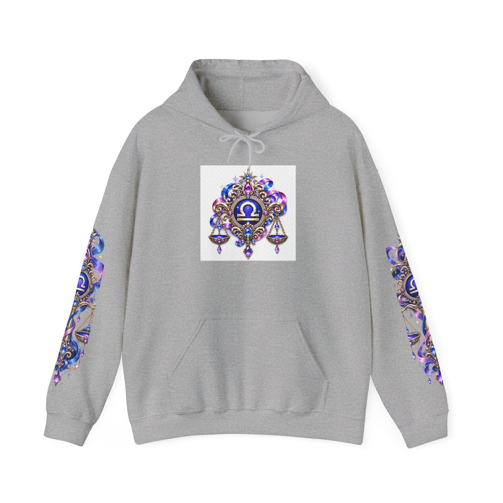 Libra Zodiac Hoodie — Celestial Scales Astrology Graphic Pullover