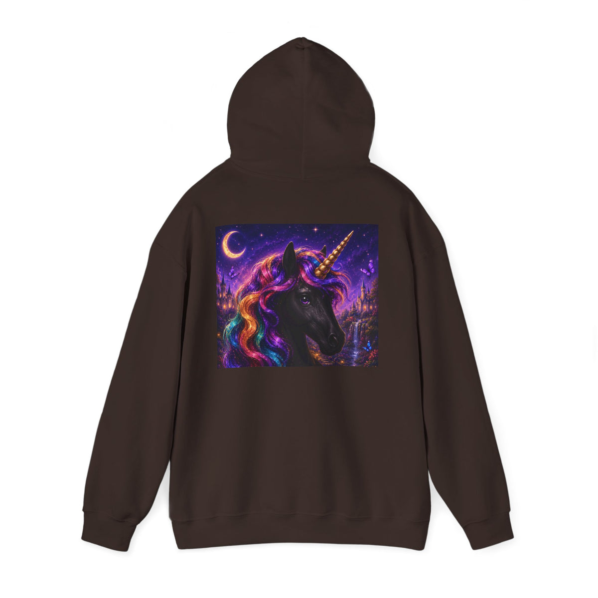 Unicorn Hoodie – Cosmic Rainbow Black Unicorn Pullover