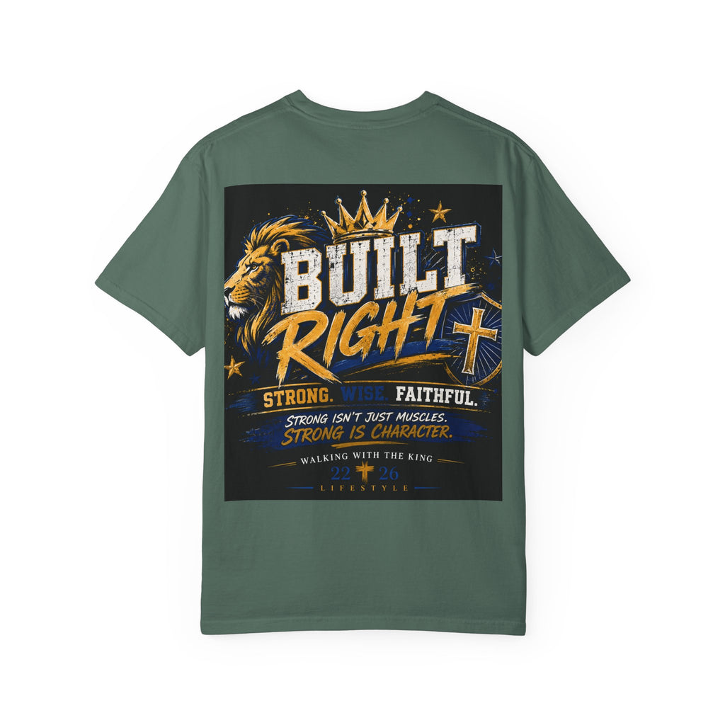 Built Right Lion T-Shirt — Strong, Wise & Faithful Christian Tee