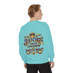 Religious Sweatshirt — “Jesus Christ Today, Tomorrow and Forever More” Crown Graphic
